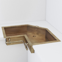 Italian design kitchen corner large sink West kitchen Middle Island pool American retro wash basin copper wash basin