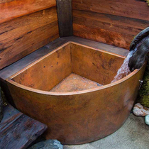Independent bathtub design custom hot spring Villa spa foot bath spa home stay Japanese deep soaking with copper bath bucket