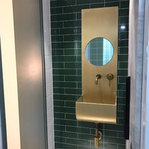 Restaurant wall metal copper wash basin bathroom wall hanging stainless steel sink retro custom hanging Basin