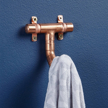 Adhesive hook hook red copper clothes hook towel clothes hook European toilet bathroom wardrobe coat hook Wall Wall wall hanging clothes hook