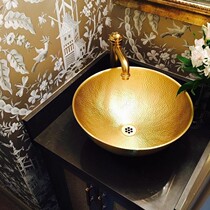 European wash basin toilet washbasin homestay home basin round brass retro art Basin