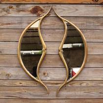 Special-shaped custom brass decorative mirror porch mirror personalized creative Chinese decorative bathroom wall-mounted makeup copper handmade mirror