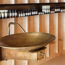 Table basin integrated hot spring wash basin hotel spa public bathroom designer washbasin basin art Copper Basin