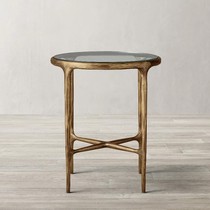 Nordic luxury living room porch table metal forged copper coffee table coffee table table stool square round glass high feet