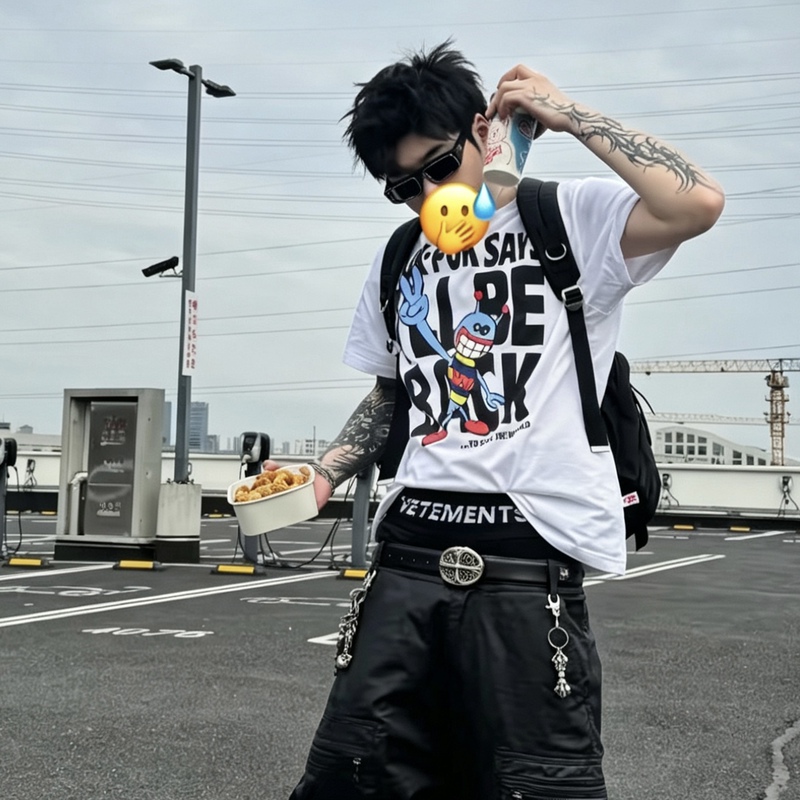 Walter Van Beirendonck Capper Same Style Alien Puk-Puk Says Short-Sleeved T-Shirt