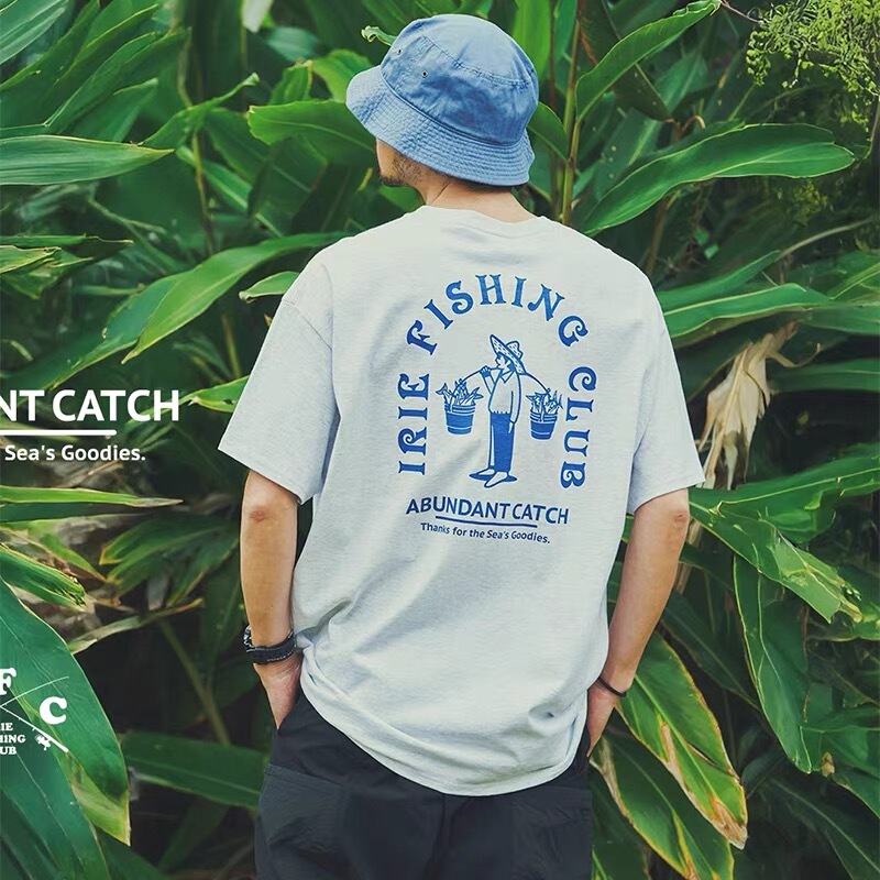 Ifc Irie Fishing Club Fisherman Lure Fishing Guy Cultural Slogan American Style Short Sleeve T-Shirt
