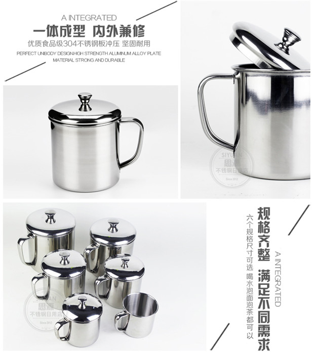 Cốc uống nước văn phòng dung tích lớn 304 inox cốc có nắp mẫu giáo tay cốc trẻ em cốc học sinh bình giữ nhiệt tiger
