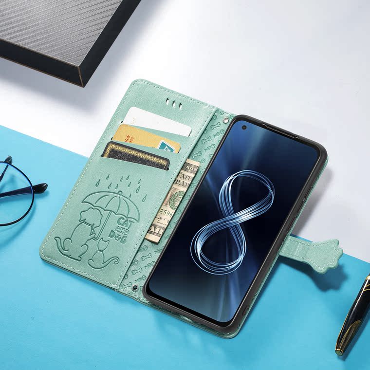 Girls ZenFone 9 ZS590KS Synthetic Leather Cartoon Wallets Folio Flip Soft Phone Case