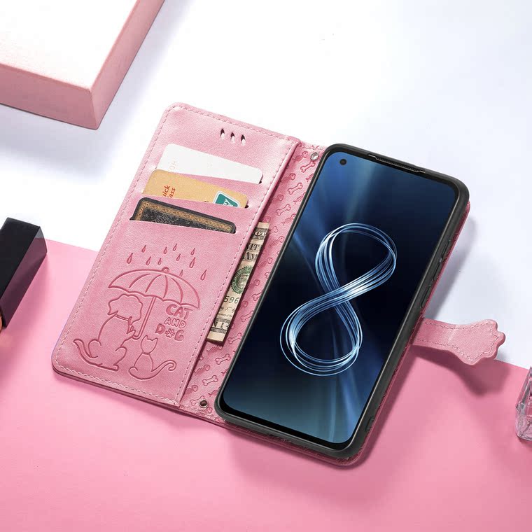 Girls ZenFone 9 ZS590KS Synthetic Leather Cartoon Wallets Folio Flip Soft Phone Case