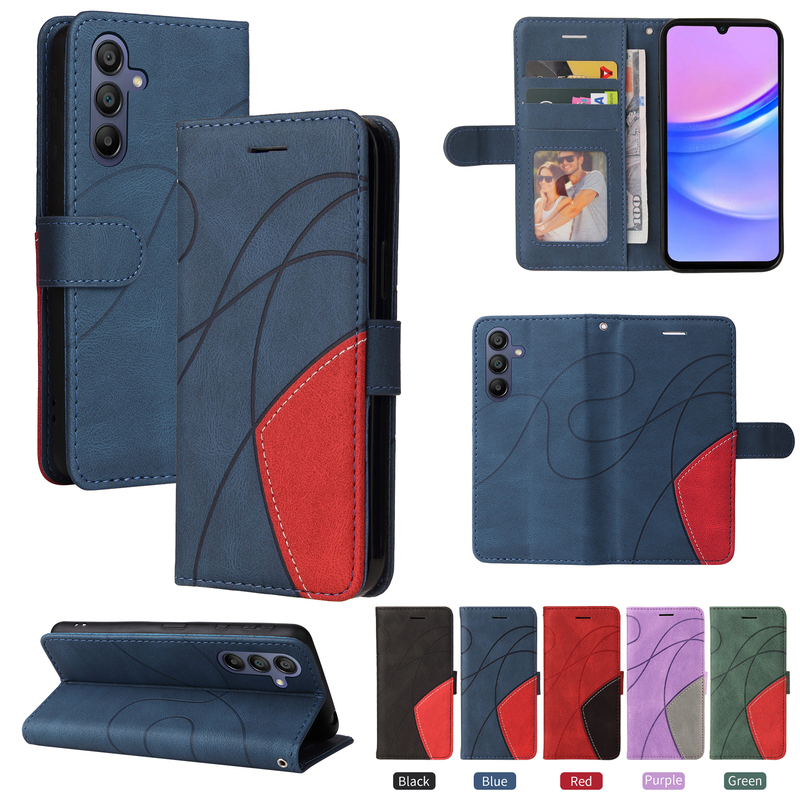 Two-Color Case Suitable for Samsung A16/A17 Phone Case, A27/A37/A57 Protection, A05/A06/A07 Leather Case, A25/A26 Anti-Drop, A35/A36 Full Edge Protection, A55/A56 Soft Silicone Flip Cover