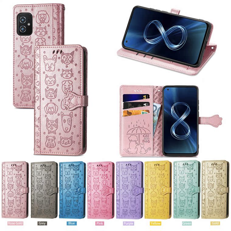Girls ZenFone 9 ZS590KS Synthetic Leather Cartoon Wallets Folio Flip Soft Phone Case