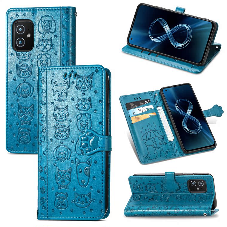 Girls ZenFone 9 ZS590KS Synthetic Leather Cartoon Wallets Folio Flip Soft Phone Case