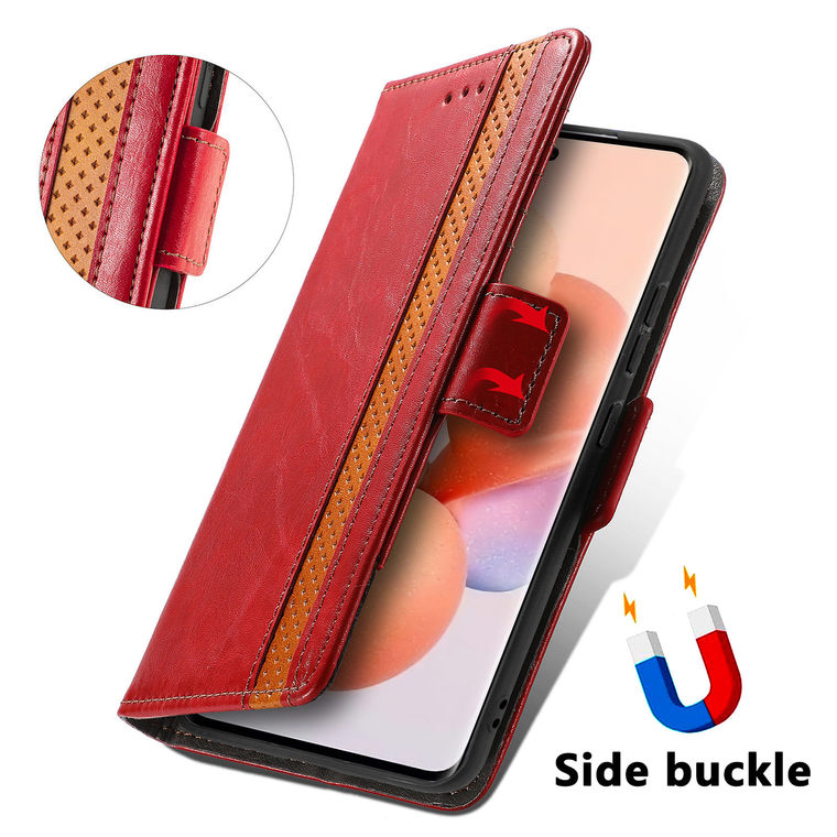 Wallets Folio Flip Two Tone Magnetic Synthetic Leather Card Holder Folding Stand K50, K50 Pro, K50 Ultra, 12T, 12T Pro Phone