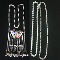 Guizhou minority Miao silver ornament Miao ethnic wind clothing and Dong ethnic silver decorated butterfly string monk chain long life lock