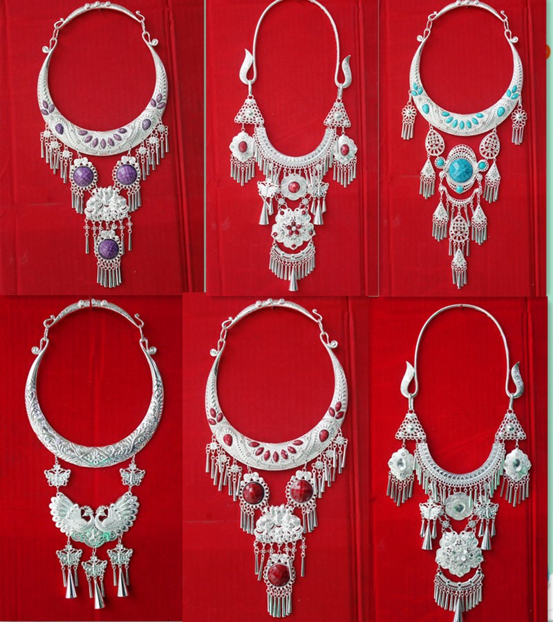 Miao art national style retro exaggerated Miao silver large collar Miao silver characteristic collar Miao dance jewelry female necklace