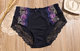 Milk silk panties women's Japanese style medium and high waist embroidery flowers sexy lace edge seamless bag hip fat mm briefs large size