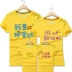 Cha mẹ cho con mặc áo thun ngắn tay mùa hè đầy đủ gia đình mới cotton kích thước lớn Mẹ và trẻ em gia đình phù hợp với bốn mảnh