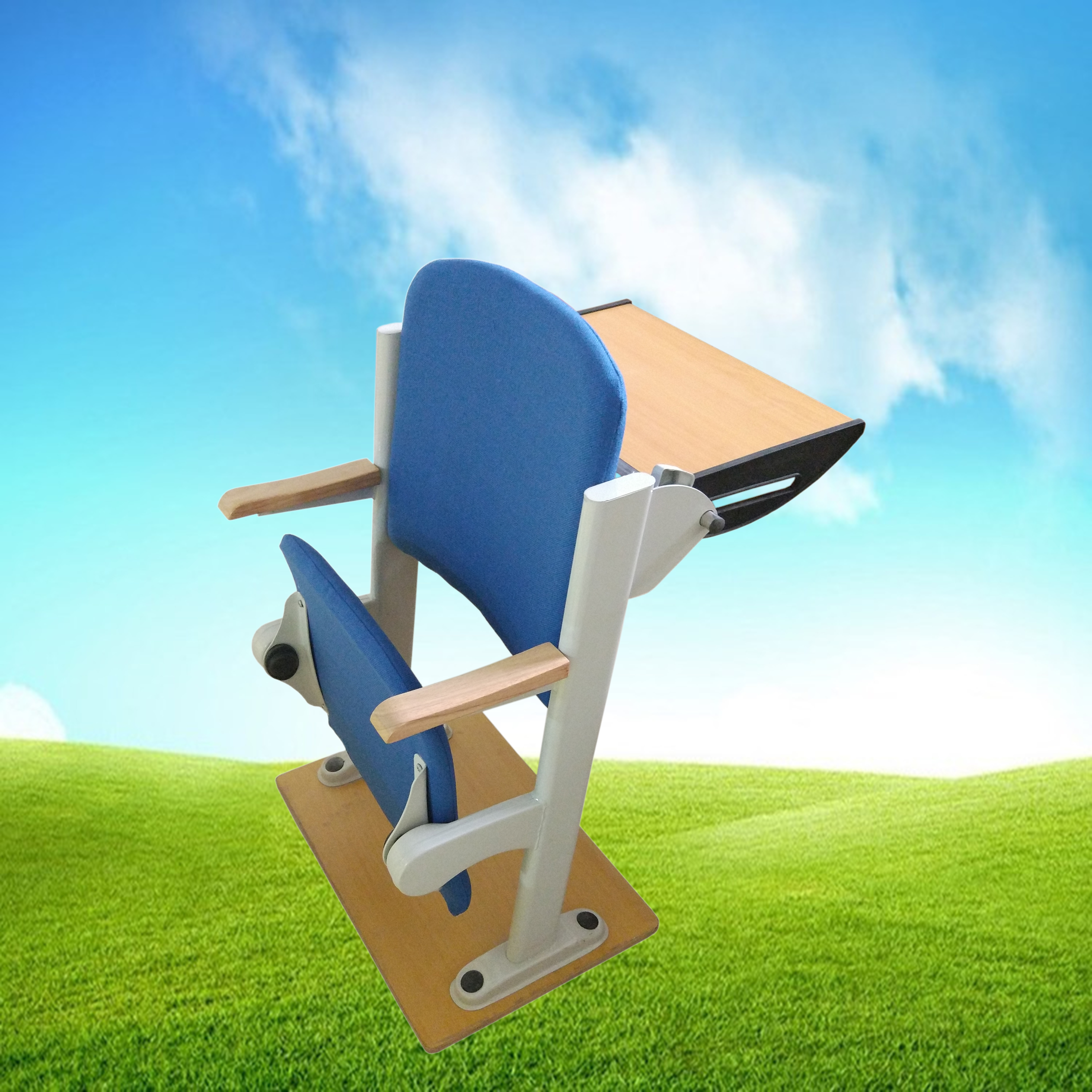 Factory direct supply soft bag ladder classroom chair desk and chair row chair hall chair color optional