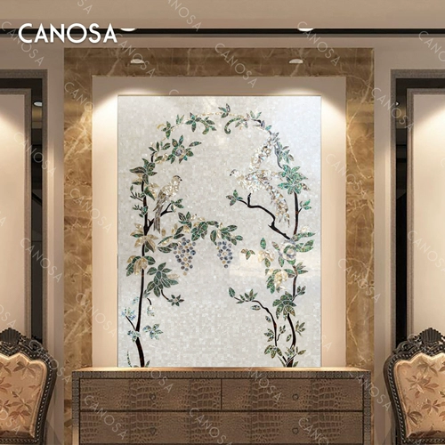 Каноша натуральная раковина резного крыльца фоновая европейская виноградная лоза, гостиная, зарегистрированная загадка мозаики