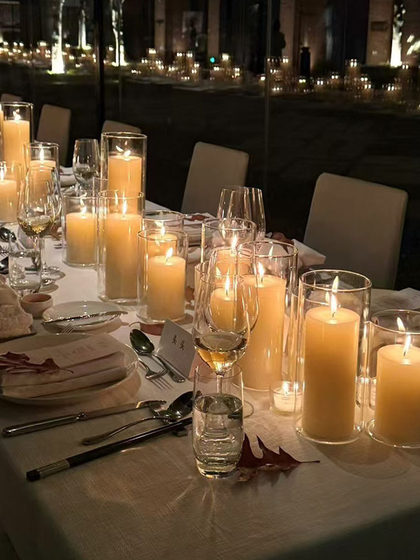 耐高温玻璃烛台欧式浪漫烛光晚餐情人节酒店婚礼生日派对蜡烛杯