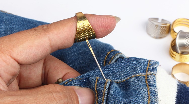 Fuding kim top ring kim kim thimble hoop tay khâu kim công cụ hướng dẫn sử dụng nữ vòng đỏ thimble - Công cụ & vật liệu may DIY đồ đan len