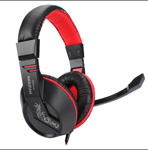 HYUNDAI modern HY-H6880 with microphone ear-ear headphones deliver double holes