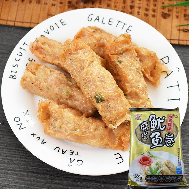 Large corrosive squid roll 300g*5 pack Sushi cuisine Fried fragrant crumble skin abalone roll