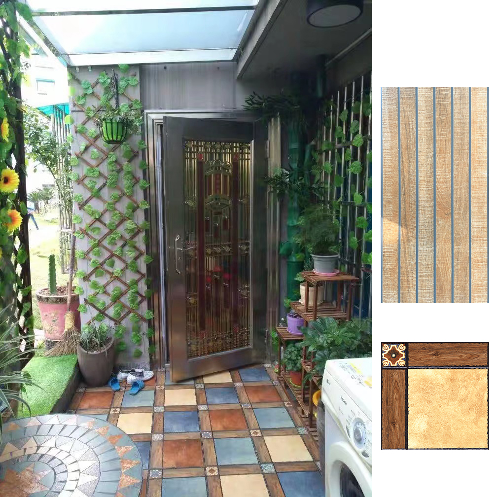 Antique tiles Courtyard tiles Non-slip parquet American Pastoral style Balcony terrace Powder room Dining room Shop floor tiles
