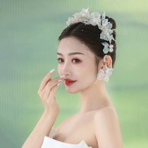  White super fairy flower liquid hair accessories beautiful Korean style modeling temperament simple flower ear jewelry wedding bride hair accessories
