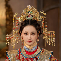 Chinese wedding wedding dress accessories atmospheric classical show wind phoenix crown hat domineering palace gorgeous head jewelry bride hair accessories