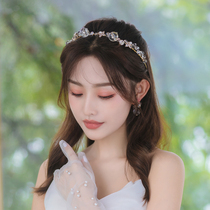  Simple Korean hairband beautiful transparent glass ball super fairy headdress sweet photo lady temperament wedding hair jewelry