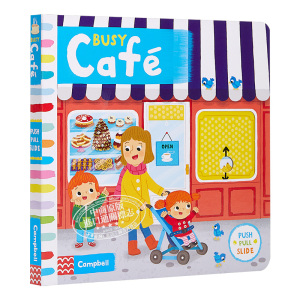 Busy Books系列 繁忙咖啡室 Busy Café 益智游戏机关操作书 低幼亲子启蒙绘本 纸板书 英文原版 3-6岁【中商原版】
