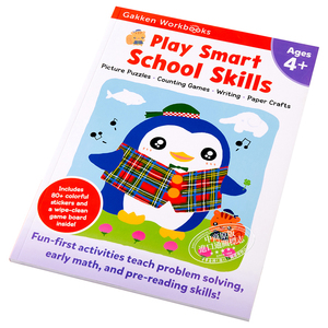 Play Smart 系列 日本学研社早期教育4岁 School Skills 4+ 低幼亲子家庭教辅 平装 英文原版 3-6岁【中商原版】