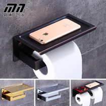 Mingnai European stainless steel paper box gold toilet tissue holder can let go of the phone toilet roll paper shelf All copper