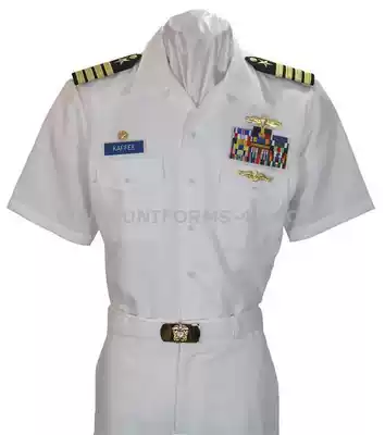 837-(SPOT) US NAVY US NAVY WHITE UNIFORM NON-COMMISSIONED OFFICER version SHORT-sleeved SHIRT SIZE SR