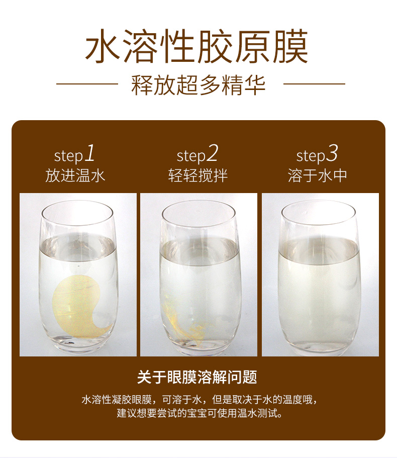 USIII 黄金眼膜贴 水溶性胶原膜 60片/瓶 图5