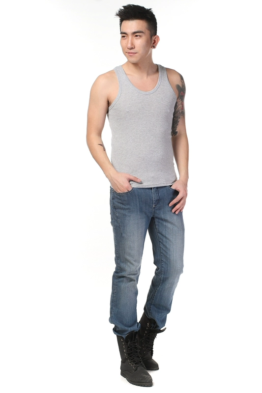 Áo vest nam mùa hè 2018 mỏng cotton phiên bản Hàn Quốc của áo bó sát cổ tròn liền mạch thể thao nam vest 9,9 vest khoác nam