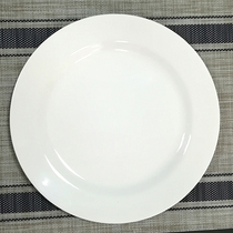 Plastic plate round plastic hotel restaurant Chinese fried rice large plate Chicken fast food stir-fry flat plate white porcelain melamine