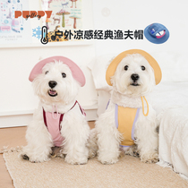 Korean puppygallery cool dog hat with ears exposed summer sun protection pet clothes small dogs