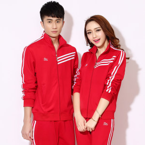 晋冠2017新款男女运动套装春秋情侣套装校服