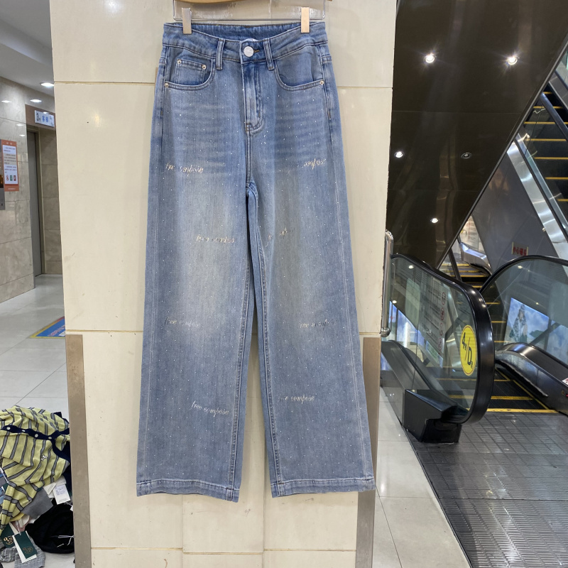 Zoyna S92092 Spring 2026 New Fashion Denim Wide-Leg Pants for Women High-Waisted Straight Loose Slimming Long Pants