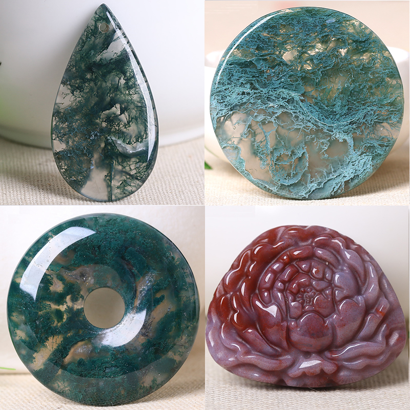 Natural Genuine Aquatic Agate Pendant, Ocean Floating Flower Aquatic Chalcedony, Aquatic Agate Pendant, One Item, One Picture, Multiple Styles