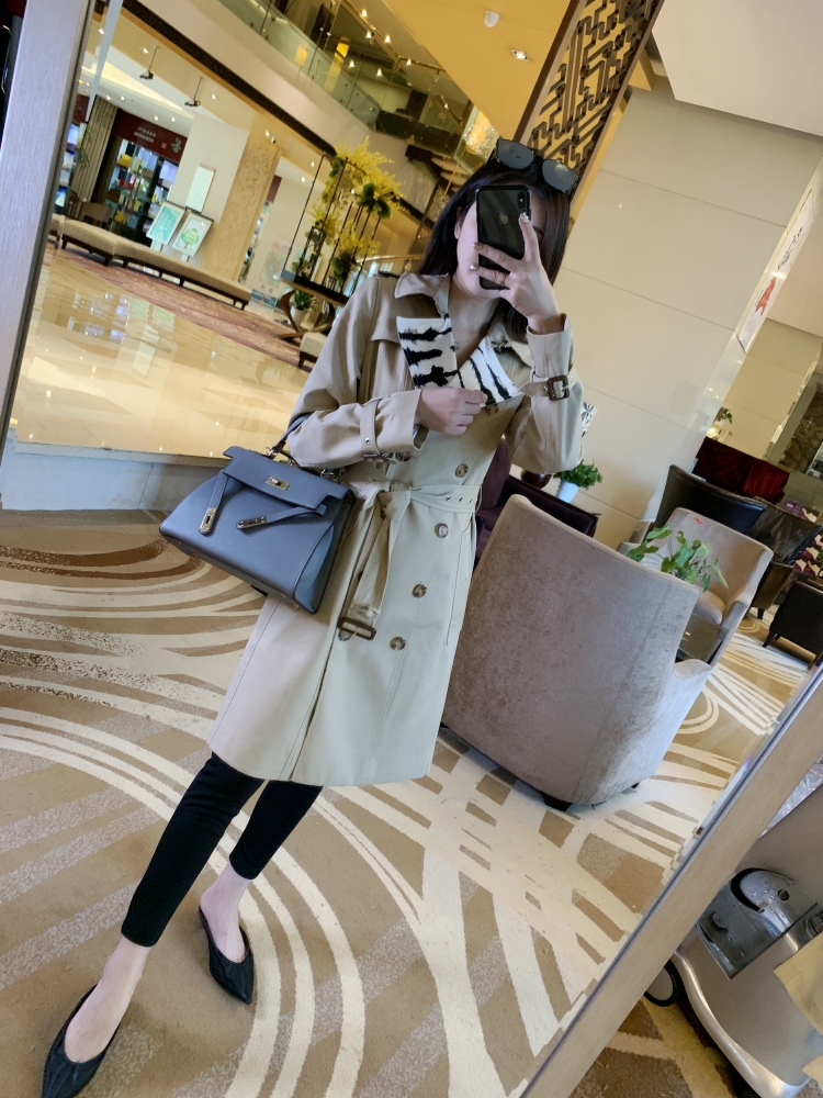 Carefully select buried (quality)windbreaker women's medium and long version of the British wind 2021 spring new