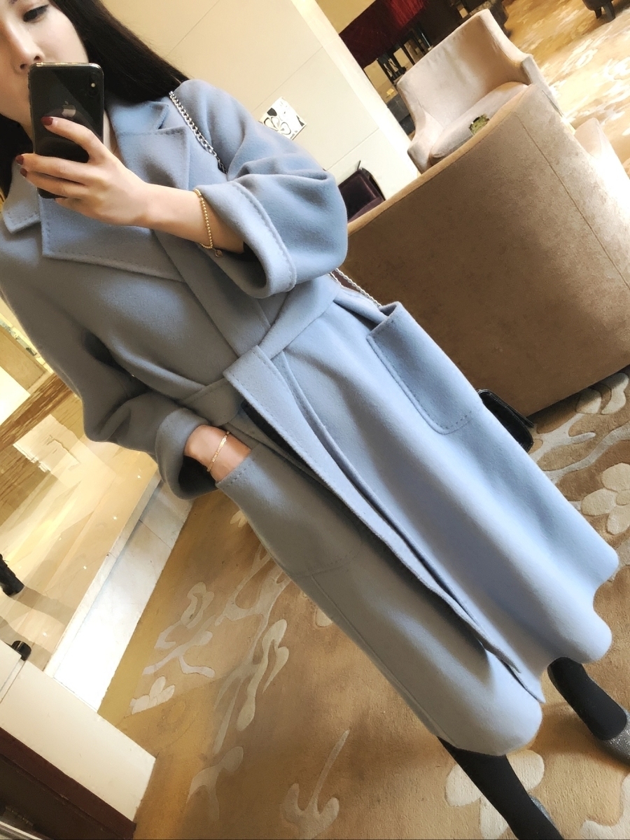 Classic Grand Master Class Tailoring Superior Foggy Lam Long Version Handmade Bifacial, Cashmere Big Coat Woman 2021
