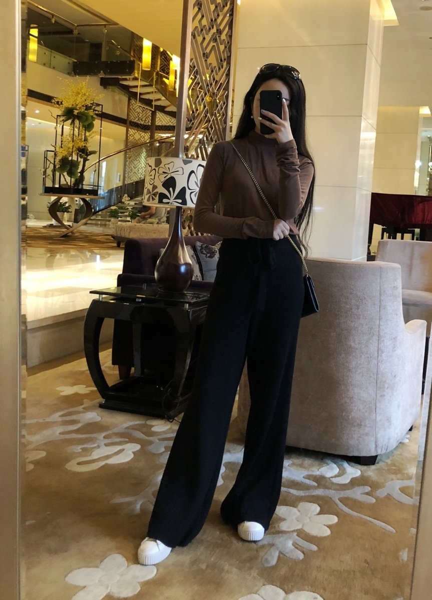 Matching coat with its own 30% Temperament Craft is Wang Dao 100 lap good wearing cashmere knitted broadlegged pants female