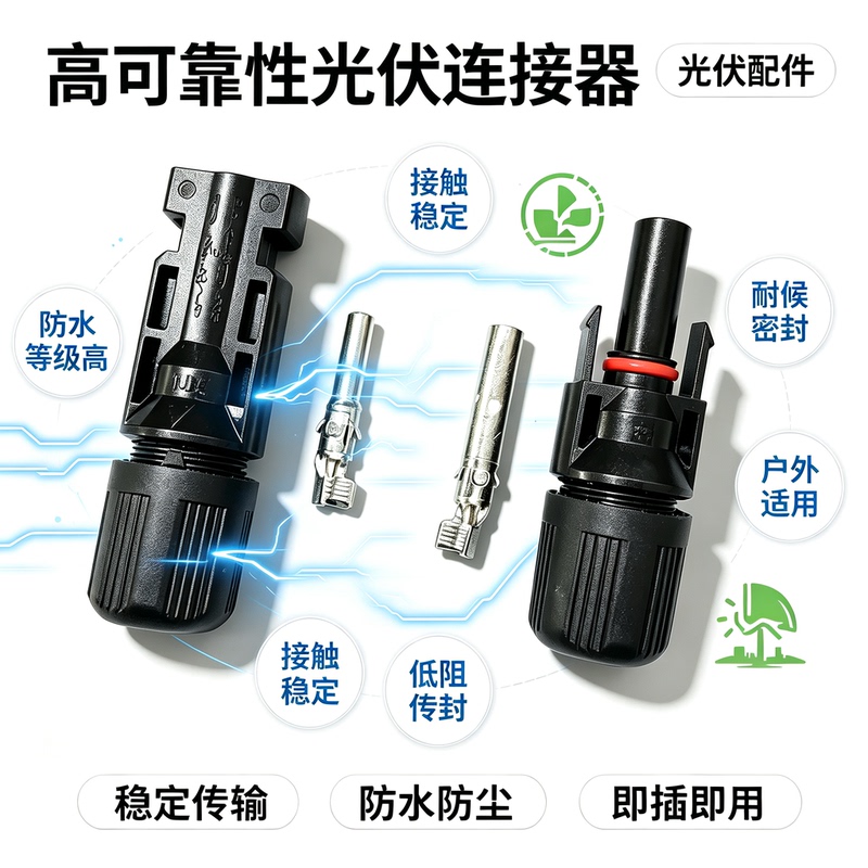 Mc4 Photovoltaic Male and Female Plug Mc4 Connector Waterproof IP67 Solar Panel Photovoltaic Panel Connector Connector Mc4 Photovoltaic Male and Female Plug Mc4 Connector Waterproof IP67 Solar Panel Photovoltaic Panel Connector Connector