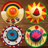 Детская окрашенная шапка для детского сада, раскраска, набор материалов, DIY, ручная роспись, граффити