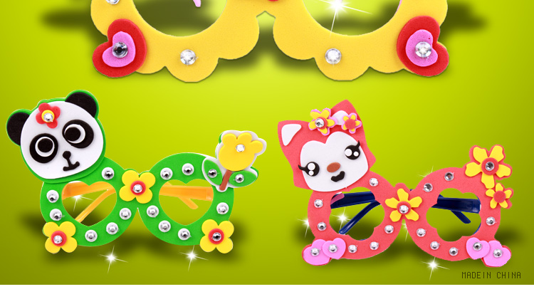Kính làm bằng tay kim cương eva trẻ em mẫu giáo Giáng sinh DIY sản xuất câu đố gói vật liệu sáng tạo do choi tre em