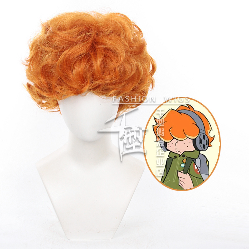 【Thousand Styles】Garterbelt Angel Brief Breefluv Orange Short Curly Hair Cosplay Wig