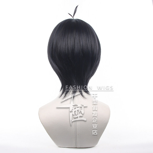 Blue Prison Jie Shi 1 cos wig ຜົມສັ້ນສີຟ້າເຂັ້ມ